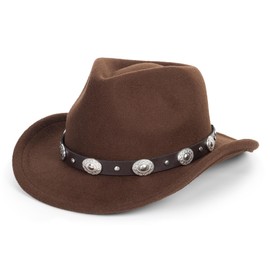 2-7Years Kids Brown-Western Felt-Cowboy-Hats Baby-Boys Outback-Country Retro-Rodeo-Hat Wedding-Dress-Accessories