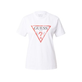 GUESS Women's Essential Short Sleeve Classic Fit Logo Tee, Pure White, Extra Large