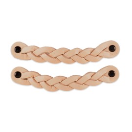 Brute Strength - Leather Handles for Furniture - Braided - Natural - 6 Pieces - 16.5 x 2.5 cm - Cabinet Handle, Door Handle for Kitchen, Bathroom, Cabinets, Dresser, Wood