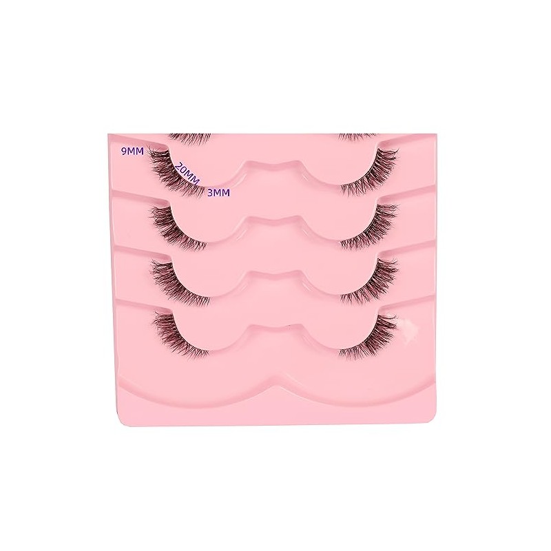 Pestañas Postizas Corto Natural Media Pestañas Wispy Clear Band Cat