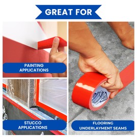 BlueTex Insulationㅤ– Made in USA - Extra Wide 4” Stucco/Painters Tape. 4” x 60 Yards. 30 Day Removal – NO Residue, NO Splitting on Removal - Professional Grade Polyethylene Tape (PE Tape)