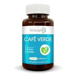BIOSUPLE | Café verde extracto estandarizado 60 capsulas, Adicionadas con Té verde y Forskolina | Suplemento alimenticio Termogenico.