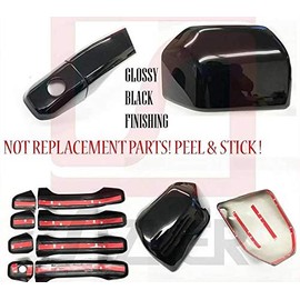 Ghxsport Ultra Finish Glossy-Black Series 2pcs Top Half Mirror Covers For 2011-2018 Chrysler 300/300C / 2011-2018 Dodge Charger w/o signal cutout