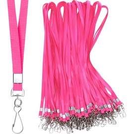 Cholemy 100 Pcs Bulk Lanyards for ID Badges Nylon Necklece Lanyard with Clip Swivel Hook for Women Offices Staff Students ID Badges Key Chains (Clasp)