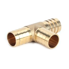 2pcs 3/4in Tee Thread Hose Brass Pipe T Fitting Barb for Gas Fuel Water Air
