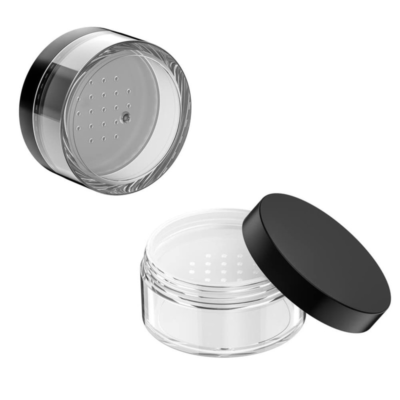 50g Plastic Empty Powder Puff Case with Net Sifter Lid,