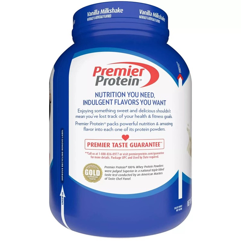 Premier Protein 30g High Protein Powder, Vanilla Milkshake, 3 lbs.