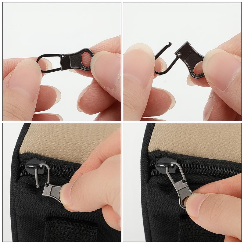 Ouligay 10pcs Zipper Pull Replacement Detachable Zipper Pull Tab Metal