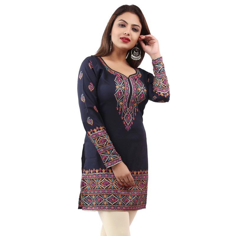 Maple Clothing - Túnica india para mujer con estampado Kurta,