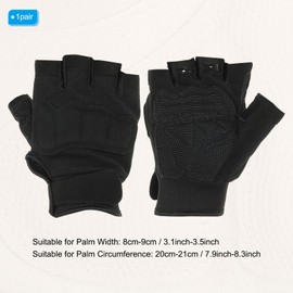 PATIKIL Men's Outdoor Fingerless Gloves 1 Pair Half Finger Gloves Breathable Workout Gloves for Climbing Cycling Hunting Black L
