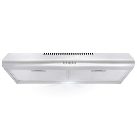 Cosmo COS-5MU30 30 in. Under Cabinet Range Hood Ductless Convertible Duct, Slim Kitchen Stove Vent with, 3 Speed Exhaust Fan, Reusable Filter and LED Lights in Stainless Steel, 30 inch