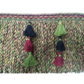 Juan Santamaria Y Hijos BULLION FRINGE 7" W/HEADER AND TASSELS - GREEN/RED/BLAC