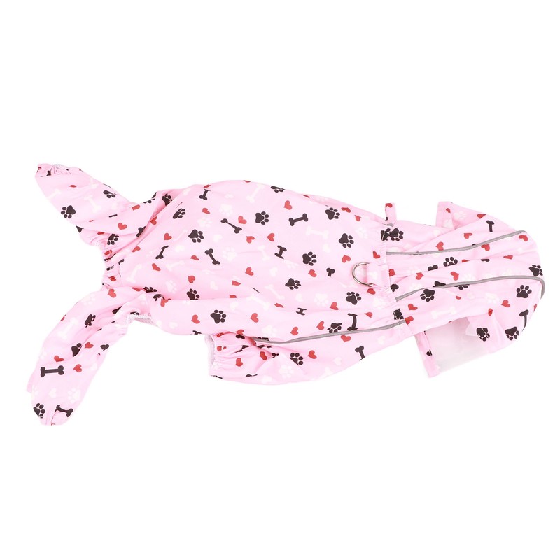 Reflective Puppy Raincoat Jacket Waterproof Breathable Cute Pattern Pet Dog