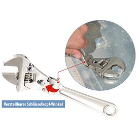 AGT Open-End Wrench: Adjustable Open-End Wrench, Diameter up to 24 mm (Adjustable Spanner, Pipe Wrench, Ratchet)