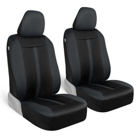 Motor Trend (2) Car Seat Covers for Front Seats with (2) Trimmable Car Floor Mats – Universal Fit Auto Accessories for Cars, Trucks, SUVs, Vans – Interior Protection and Vehicle Interior Shield Combo