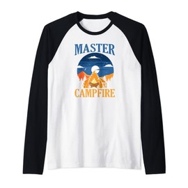 Master of the Campfire Wilderness Glamping Campfire Nature Raglan Baseball Tee
