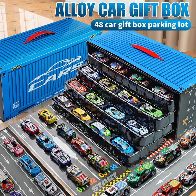 48-Piece Pull Back Alloy Car Set Toy for Kids with