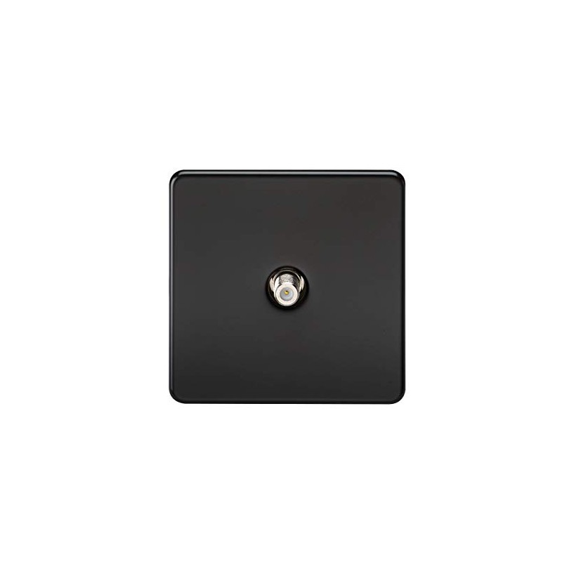 Knightsbridge SF0150MB (Non-Isolated) Screwless 1-Gang Sat Tv Outlet, Matt Black