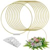 TEKXYZ 14 Inch Gold Metal Floral Hoops with Transparent Acrylic