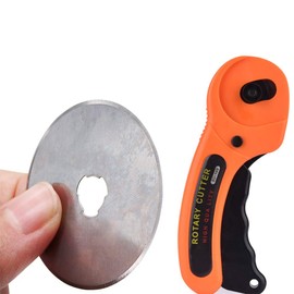 Rotary Cutter, 1.8 inch (45 mm) Diameter, L Shape, Easy Operation, Leatherwork, Sewing Tools, DIY Tools, Suitable for Cloths, Papers, Rubber Sheets, Films, etc.
