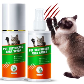 Cat Deterrent Spray: 100ML Cat Repellent Indoor for Cat and Kitten, Cat Scratch Deterrent for Furniture, Effective Cat Repellent Spray Training Aid for Furniture, Curtains, Sofas, Indoor & Outdoor