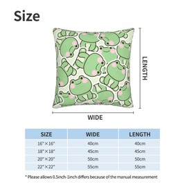 Duduho Cute Frogs Throw Pillow Cover Set of 2 Decorative Square Pillowcase Frog Lover Throw Cushion Case for Bedroom, Living Room, Sofa, Couch and Bed, 18x18 Inch