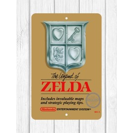 hOme LEGEND OF ZELDA NES BOX ART 8"X12" METAL WALL SIGN MAN CAVE OFFICE HOME
