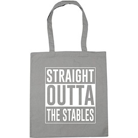 Hippowarehouse Straight Outta the Stables Horse Riding Tote Shopping Gym Beach Bag 42cm x38cm, 10 litres