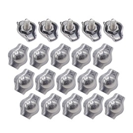 Joyangy 20pcs M2 Stainless Steel Simplex Wire Rope Clip Cable Clamp, Single Bolt Wire Cable Clamps, 1-Post Wire Rope Clip for 1/16 Inch Diameter Wire Cable