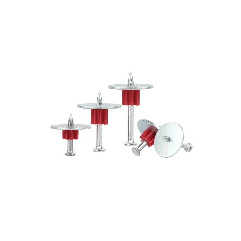 1" Powder Actuated Fasteners, Drive Pins with 1" Wahser, 100pcs