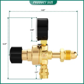 BOGERDACK Argon CO2 Regulators Gauges Gas Welding Regulator 0-4500PSI/0-10BAR, CGA580 Inlet Connection, for MIG and TIG Welding