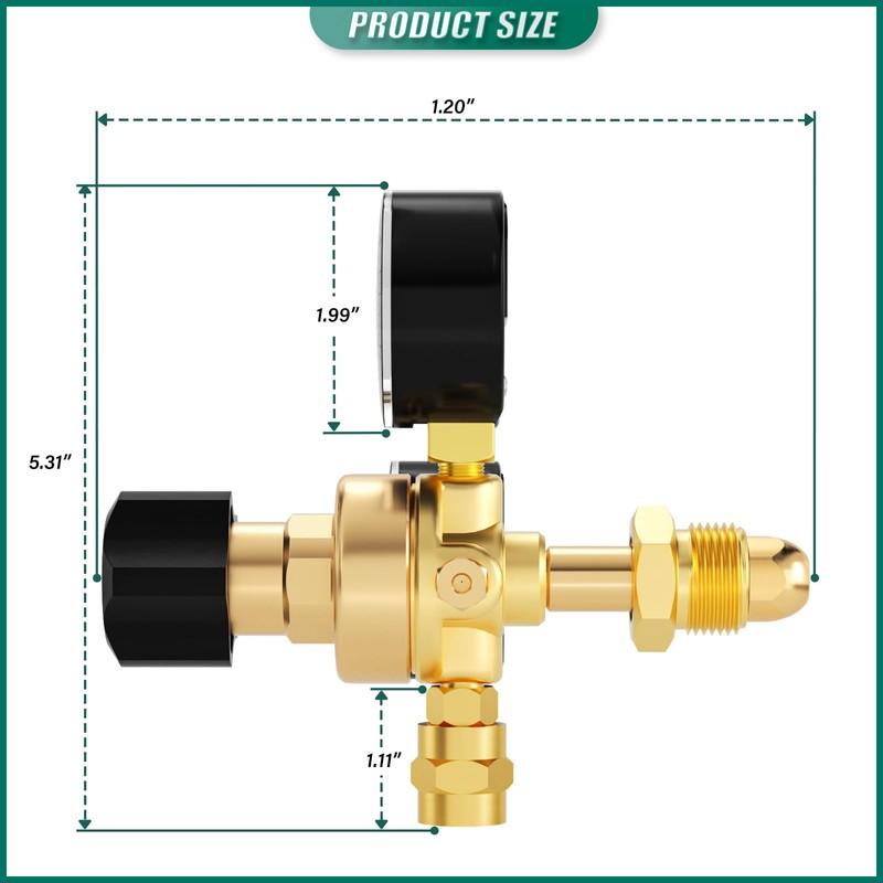 BOGERDACK Argon CO2 Regulators Gauges Gas Welding Regulator 0-4500PSI/0-10BAR, CGA580