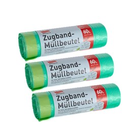 60 L Green Plastic Bin Liners Pack of 3