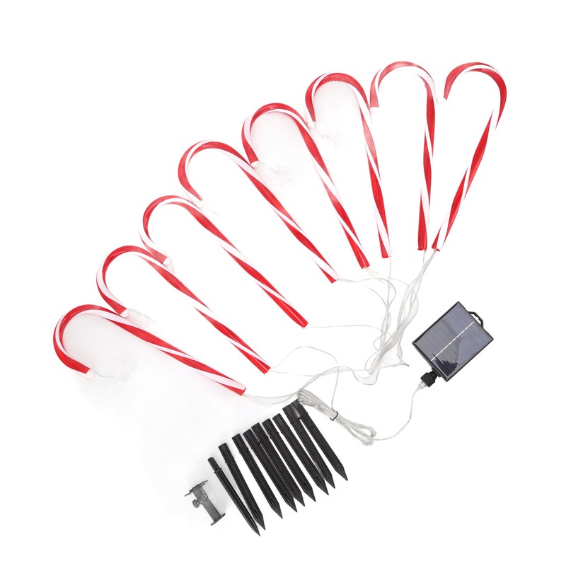 Christmas Candy Cane Light 1 for 8 Solar Candy Cane