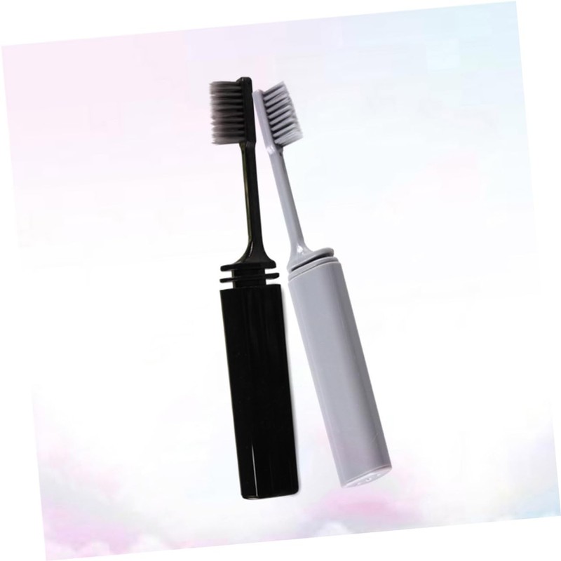 Baluue 4pcs Portable Bamboo Charcoal Toothbrushes for Travel Ergonomic Design
