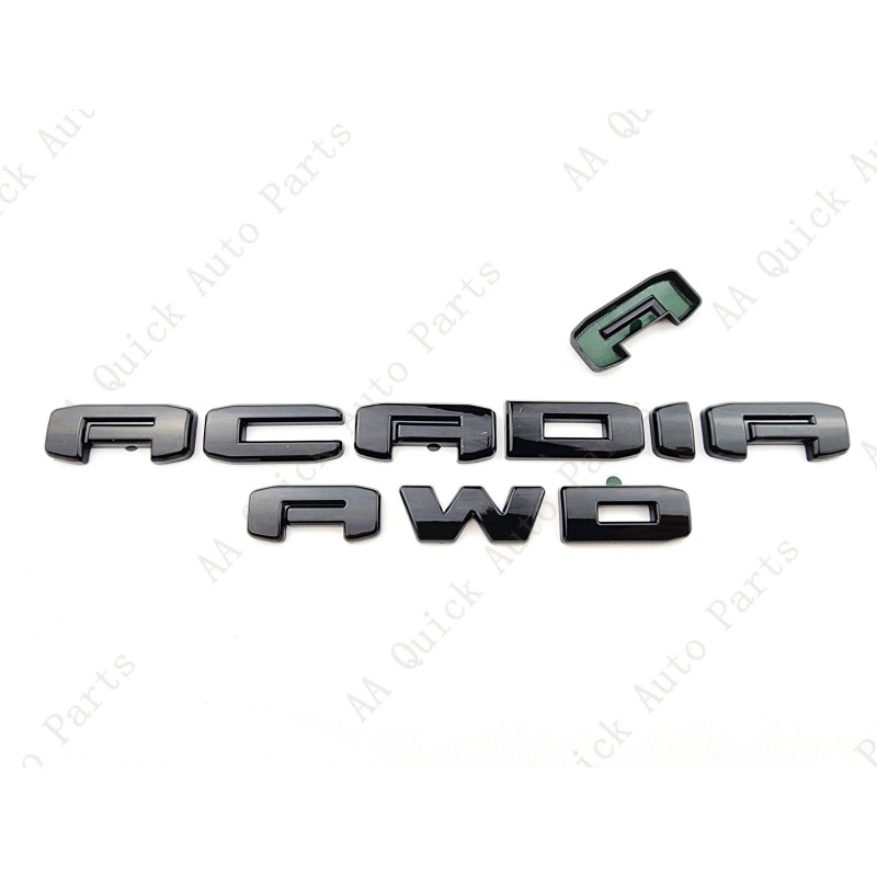 GMC 2PC Set Gloss Black Rear Tailgate Acadia AWD OVERLAY