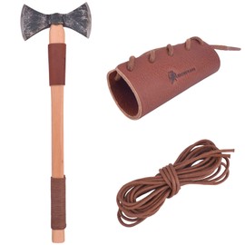 Leather Axe Handle Protection Covers, Axe Guard Wrap, Axe Collar (Double Edged + String)