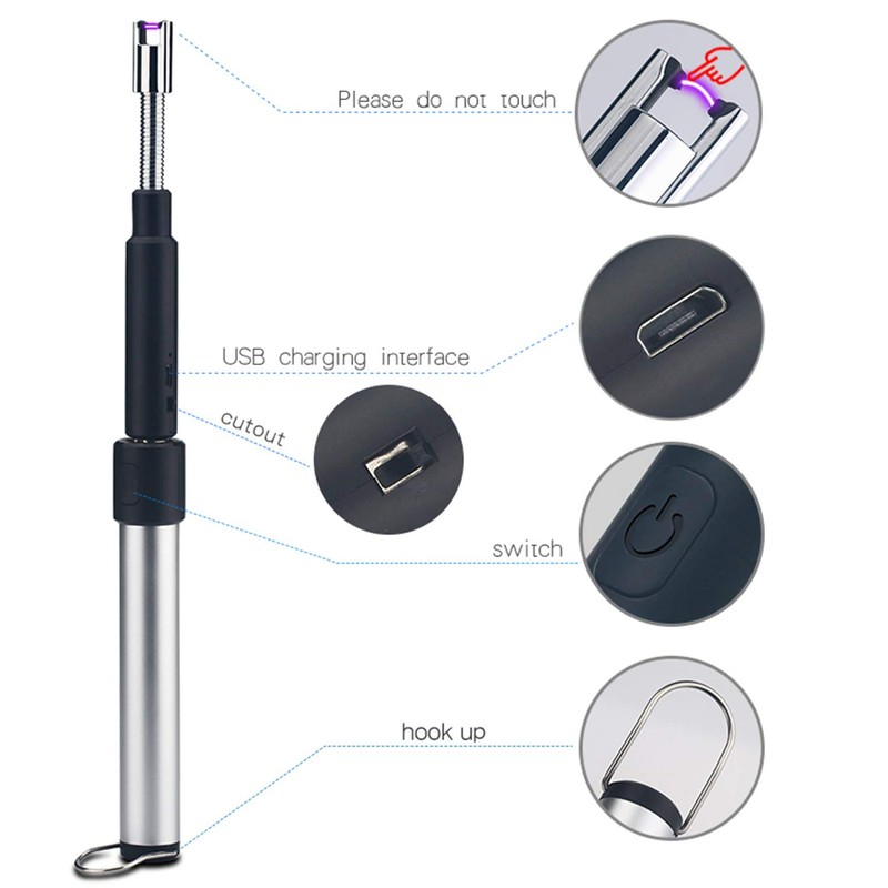 Summoner Electric Rechargeable USB Plasma Lighter, Telescopic & 360 Arc,