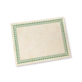 Green Border Paper Certificates - 100 CT