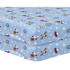 Every Thread Counts - 2 X Cot Bed Fitted Sheets 70 x 140 cm - Easy Care Fine Quality Polycotton Travel Cot Sheets - Soft and Breathable (Space Blue)