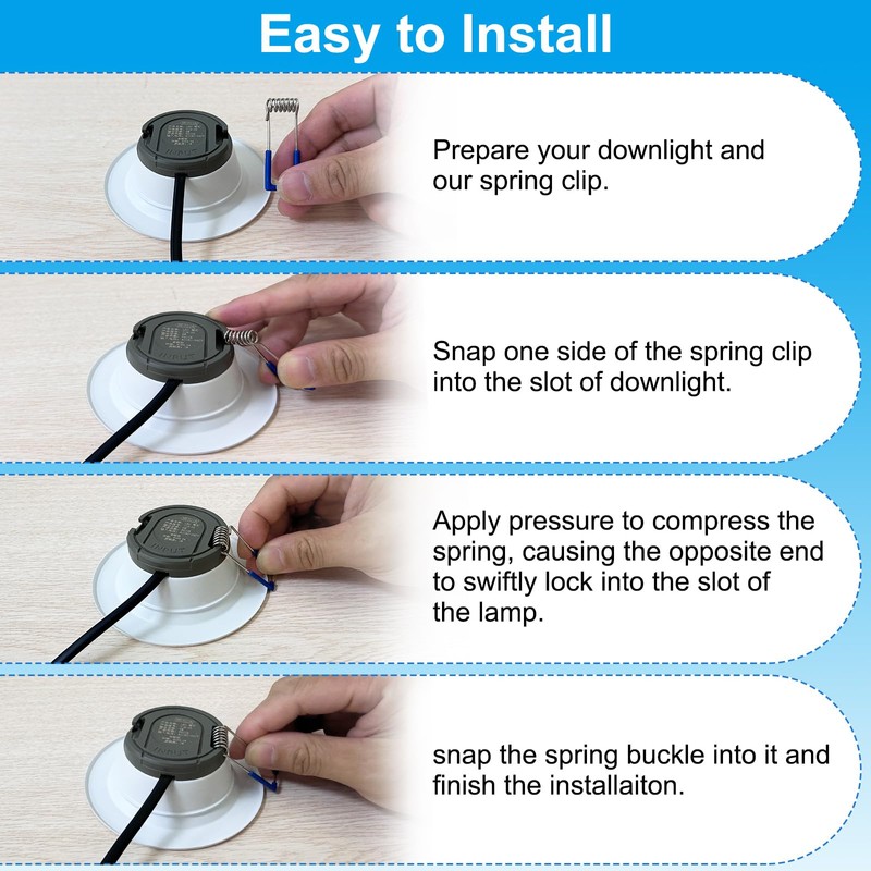 PATIKIL 66x19mm Downlight Spring Clips, 24 Pack Emitting Diode Recessed
