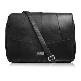 Quenchy London Large XL Triple Zipped 3 Section Handbag, Ladies Real Leather Cross Body Shoulder Bag with 6 Pockets and Single Adjustable Strap - Women's Designer Handbags QL975K