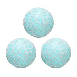 UXcell 3-Piece Decorative Glass Orbs - 2.36 Inch Light Blue Centerpiece Balls for Decor, Vases, Dining Table, Party