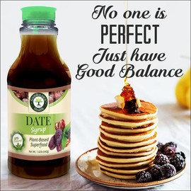 Good Balance Health Date Syrup | Made with Organic Dates | Sugar Substitute Pure Date Syrup | Paleo Syrup, Vegan, Gluten Free, Kosher Date Syrup | 22.5 Ounce Squeeze Bottle