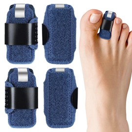 Luhaomisky 4Pcs Blue Toe Splints for Straightening Hammer Toe Corrector Toe Straightener Finger Support Brace Stabilizer Women Men Broken Toe Support Easy to Wear and Use,Bunion Pads,Foot Health