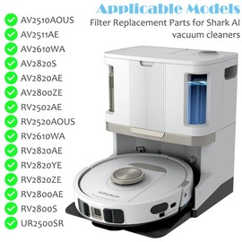 EATBALE 8 Pack Hepa Filter Replacement Parts for Shark AI AV2610WA RV2502AE AV2511AE RV2610WA RV2520AOUS AV2510AOUS UR2500SR AV2820S RV2820AE RV2820YE Robot Vacuum Vacuum Filter Accessories Kit