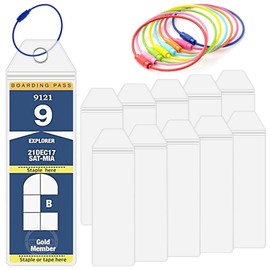 Swpeet 20Pcs Cruise Luggage Tags Clear Tags Cruise Travel Essentials with Steel Loops, Luggage Tag Holders Fits for All Ships and Celebrity Cruise