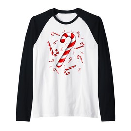 Candy Cane Christmas Candy Matching Family Raglan Baseball Tee
