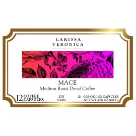 Mace Medium Roast Decaf Coffee (Single Serve K-Cup Pods) (Gourmet, Naturally Flavored, Whole Coffee Beans) (12 pods, ZIN: 573481) - 2 Pack