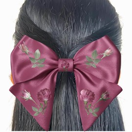 Red Hair Bow Clip for Teens Woman Girl
